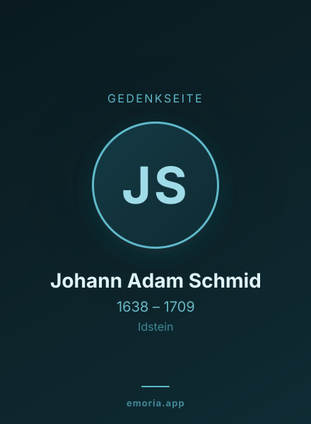 Gedenkportrait von Johann Adam Schmid
