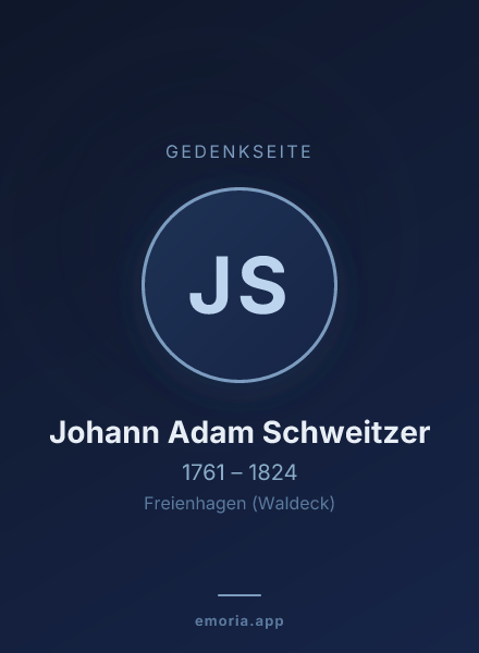Gedenkportrait von Johann Adam Schweitzer