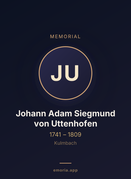 Memorial portrait of Johann Adam Siegmund von Uttenhofen