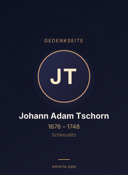 Gedenkportrait von Johann Adam Tschorn