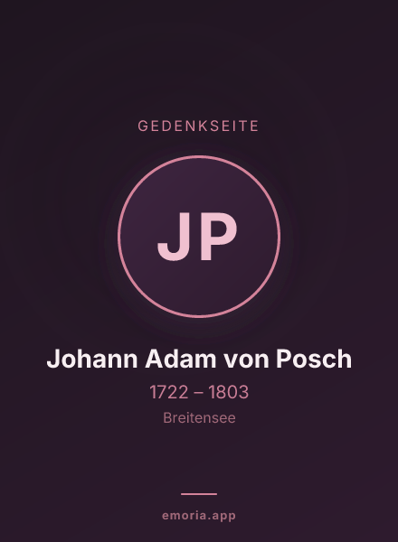 Gedenkportrait von Johann Adam von Posch