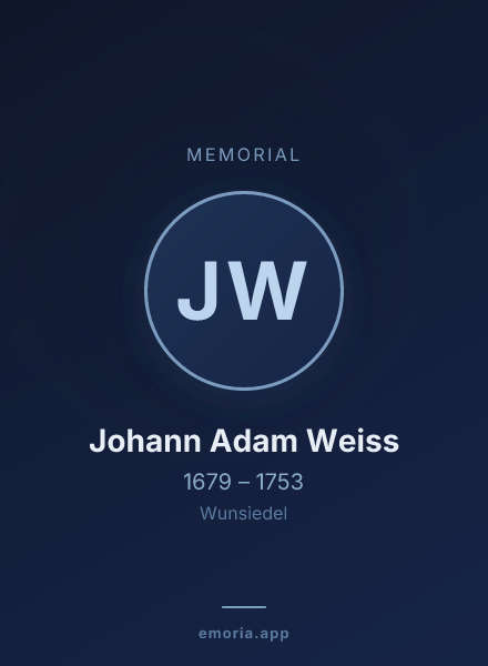 Memorial portrait of Johann Adam Weiss