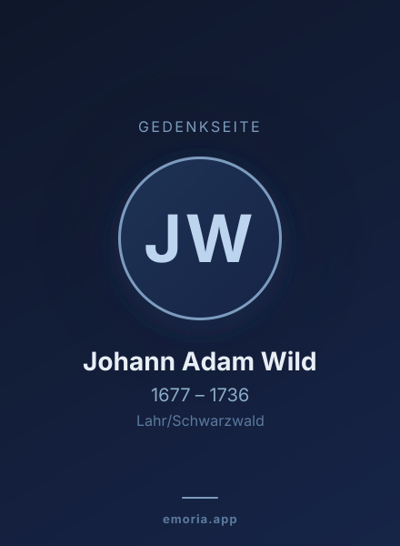 Gedenkportrait von Johann Adam Wild