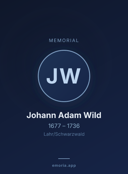 Memorial portrait of Johann Adam Wild