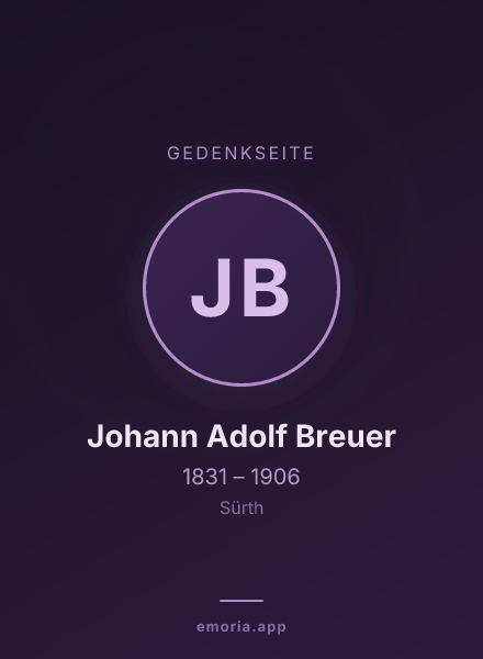 Gedenkportrait von Johann Adolf Breuer