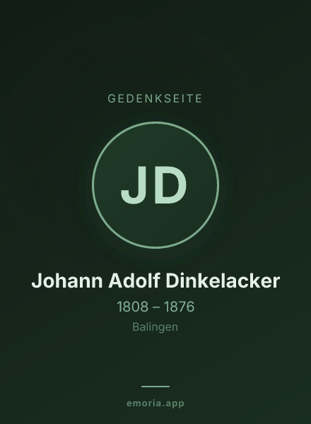 Gedenkportrait von Johann Adolf Dinkelacker
