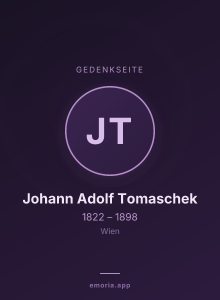Gedenkportrait von Johann Adolf Tomaschek
