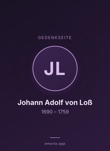 Gedenkportrait von Johann Adolf von Loß