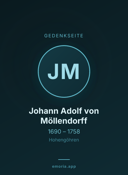Gedenkportrait von Johann Adolf von Möllendorff