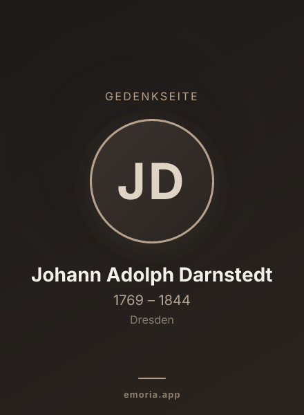 Gedenkportrait von Johann Adolph Darnstedt