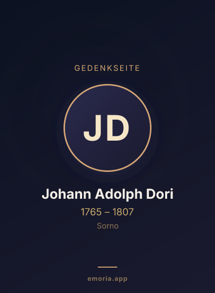 Gedenkportrait von Johann Adolph Dori