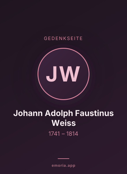Gedenkportrait von Johann Adolph Faustinus Weiss