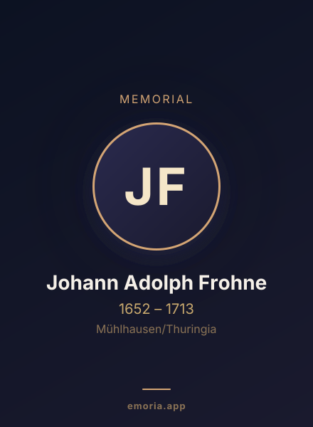 Memorial portrait of Johann Adolph Frohne