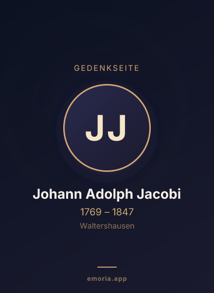 Gedenkportrait von Johann Adolph Jacobi