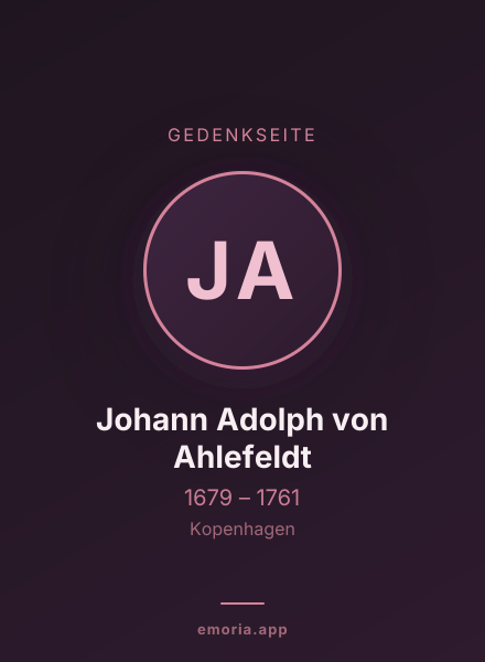 Gedenkportrait von Johann Adolph von Ahlefeldt