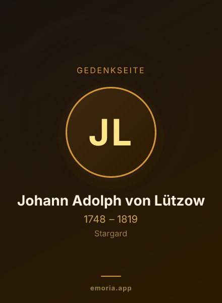 Gedenkportrait von Johann Adolph von Lützow