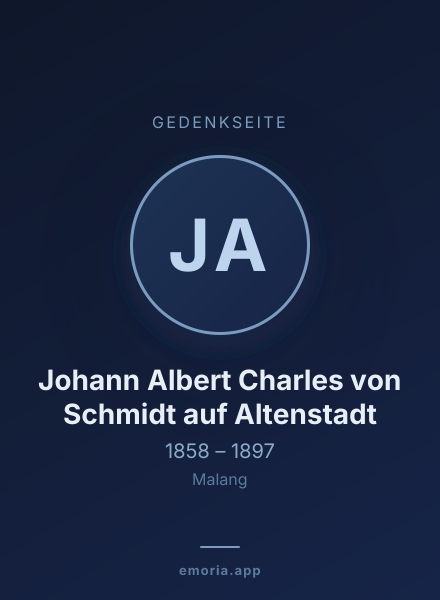 Gedenkportrait von Johann Albert Charles von Schmidt auf Altenstadt