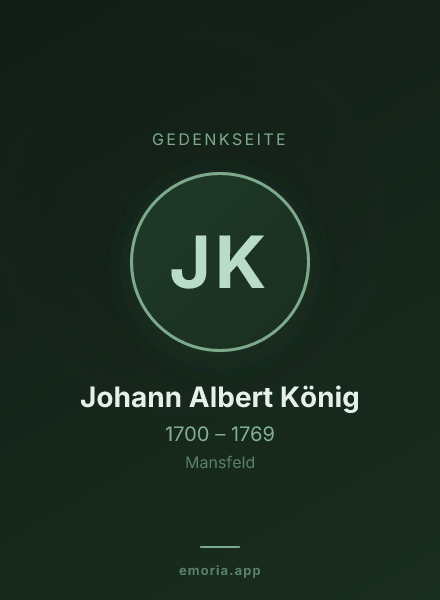 Gedenkportrait von Johann Albert König