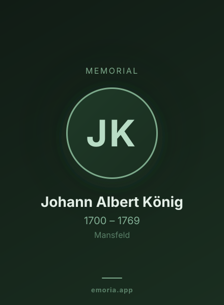 Memorial portrait of Johann Albert König