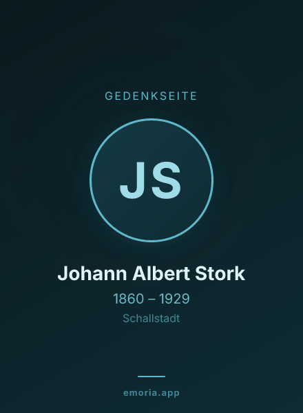 Gedenkportrait von Johann Albert Stork