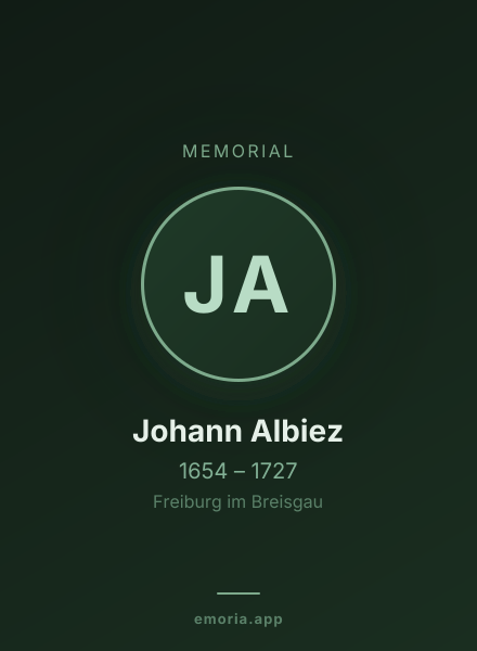 Memorial portrait of Johann Albiez