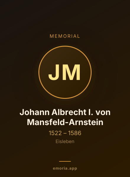 Memorial portrait of Johann Albrecht I. von Mansfeld-Arnstein