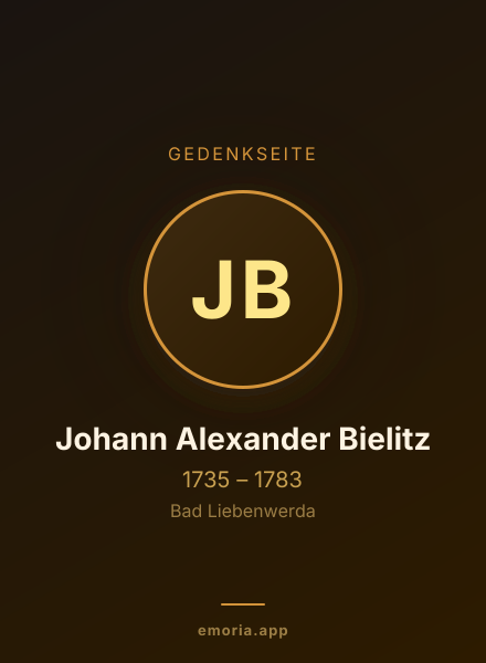 Gedenkportrait von Johann Alexander Bielitz