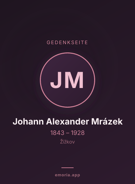 Gedenkportrait von Johann Alexander Mrázek