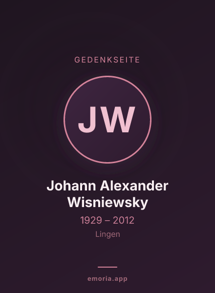 Gedenkportrait von Johann Alexander Wisniewsky