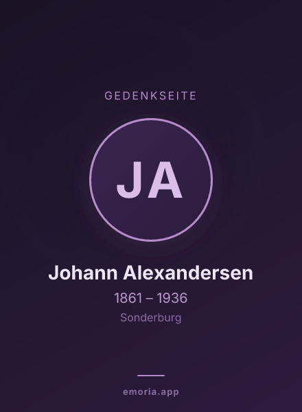 Gedenkportrait von Johann Alexandersen