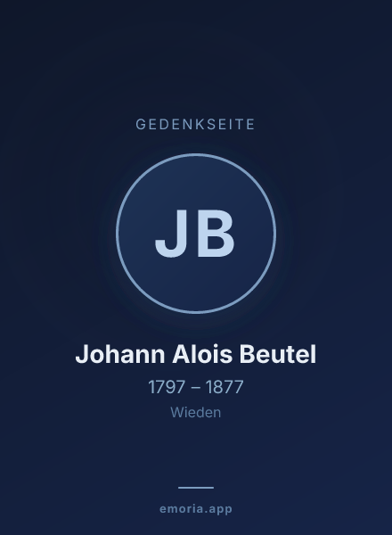 Gedenkportrait von Johann Alois Beutel