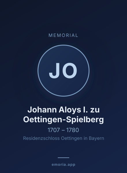 Memorial portrait of Johann Aloys I. zu Oettingen-Spielberg
