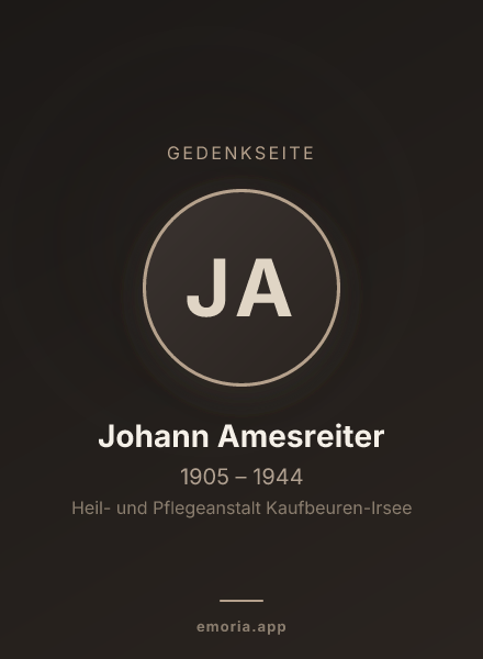 Gedenkportrait von Johann Amesreiter