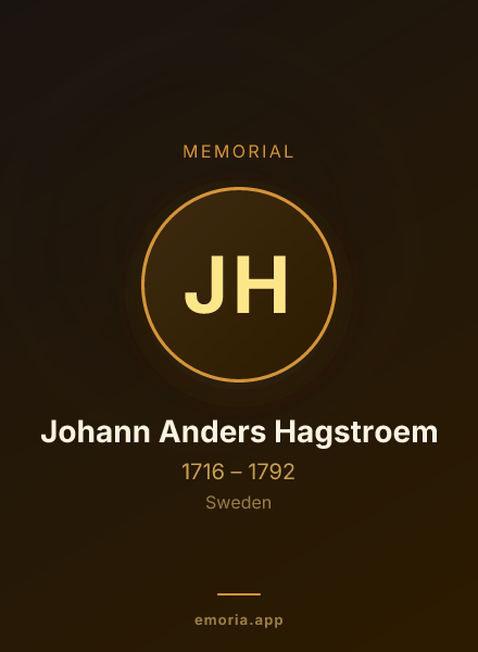 Memorial portrait of Johann Anders Hagstroem