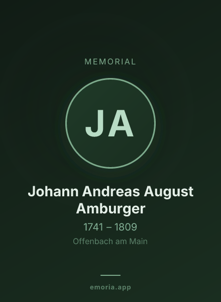 Memorial portrait of Johann Andreas August Amburger