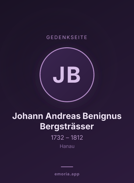 Gedenkportrait von Johann Andreas Benignus Bergsträsser