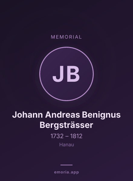 Memorial portrait of Johann Andreas Benignus Bergsträsser
