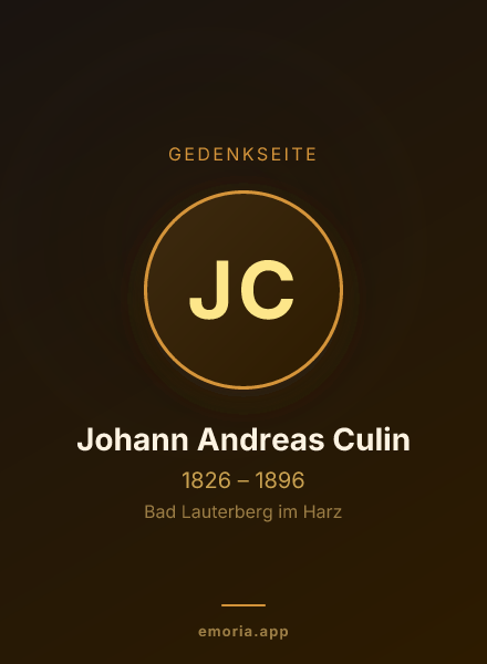 Gedenkportrait von Johann Andreas Culin