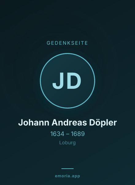 Gedenkportrait von Johann Andreas Döpler