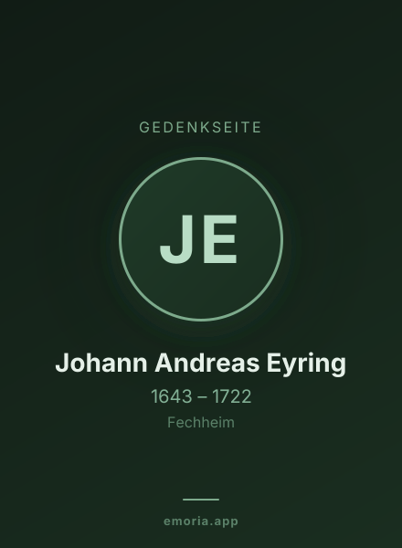 Gedenkportrait von Johann Andreas Eyring