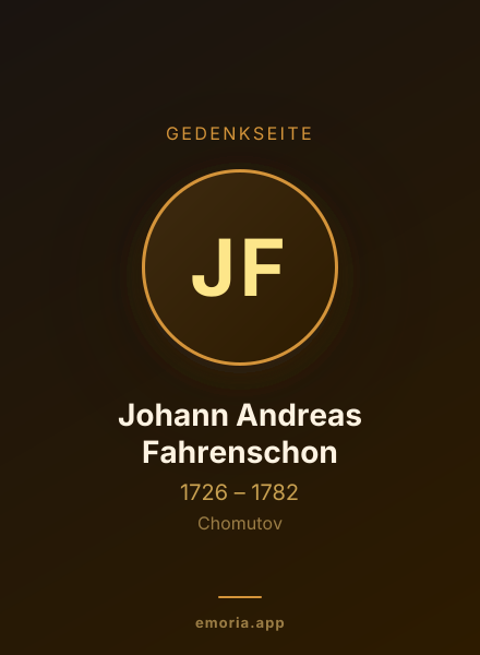 Gedenkportrait von Johann Andreas Fahrenschon