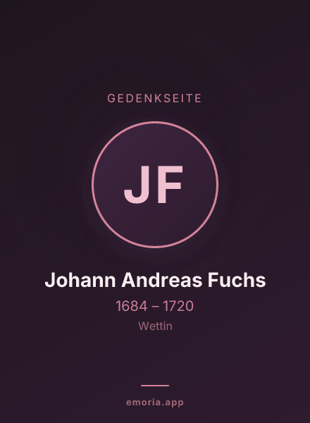 Gedenkportrait von Johann Andreas Fuchs