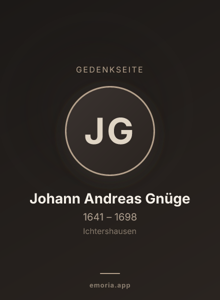 Gedenkportrait von Johann Andreas Gnüge