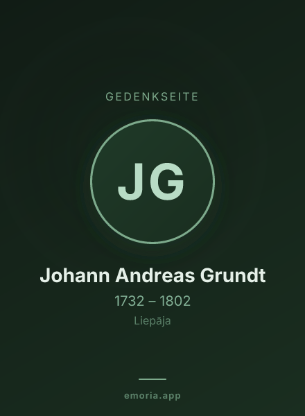 Gedenkportrait von Johann Andreas Grundt