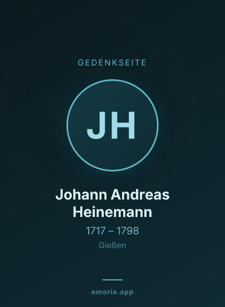 Gedenkportrait von Johann Andreas Heinemann
