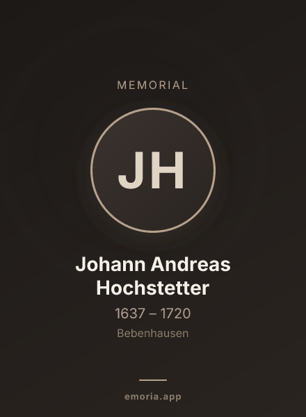 Memorial portrait of Johann Andreas Hochstetter