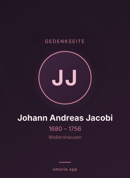 Gedenkportrait von Johann Andreas Jacobi