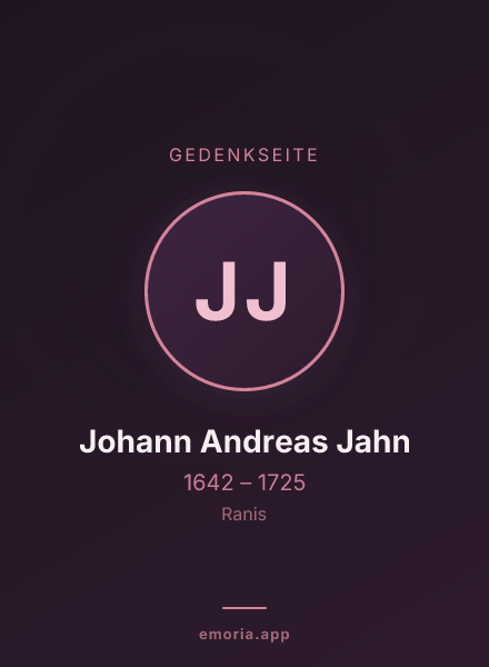 Gedenkportrait von Johann Andreas Jahn