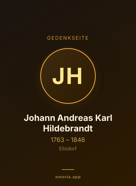 Gedenkportrait von Johann Andreas Karl Hildebrandt