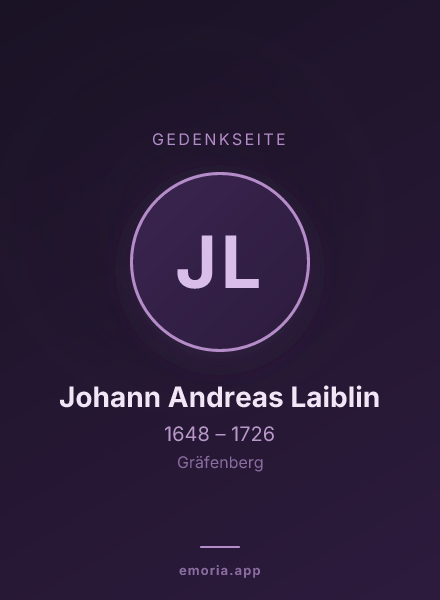 Gedenkportrait von Johann Andreas Laiblin